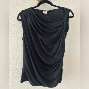 NWT Abercrombie & Fitch Black Draped Sleeveless Top Size M | Ruched Side Blouse